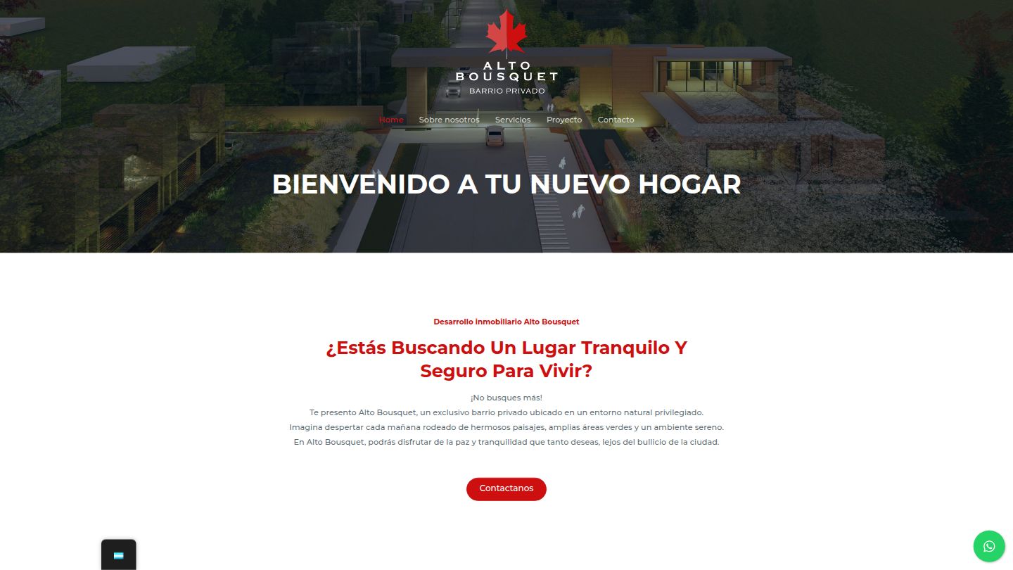 Sitio web Alto Bousquet - Desarrollo inmobiliario